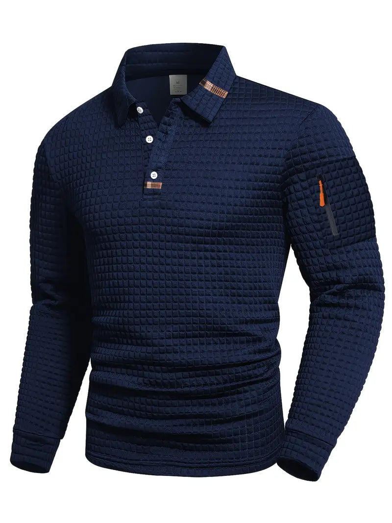 NordicWeave™ långärmad polotröja för herr – varm, snygg och bekväm