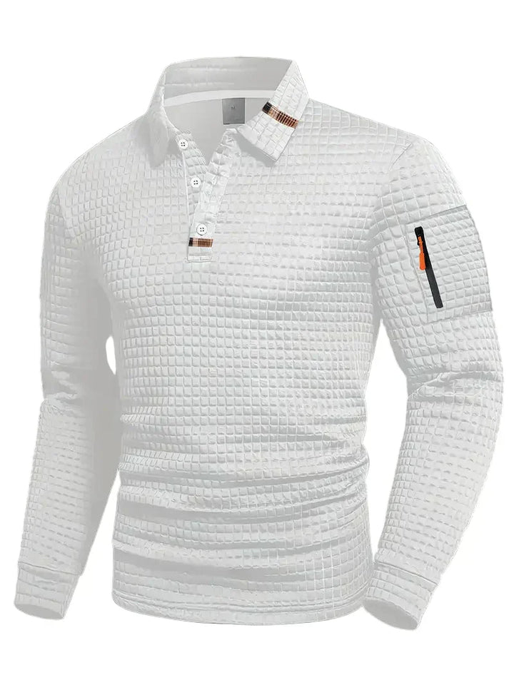 NordicWeave™ långärmad polotröja för herr – varm, snygg och bekväm