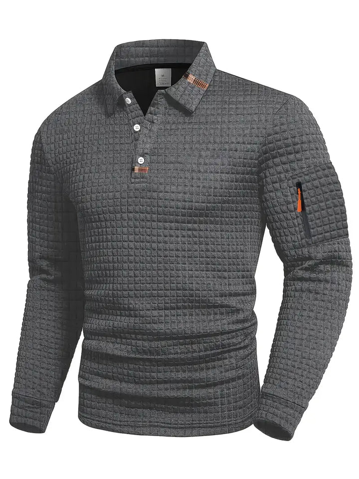 NordicWeave™ långärmad polotröja för herr – varm, snygg och bekväm