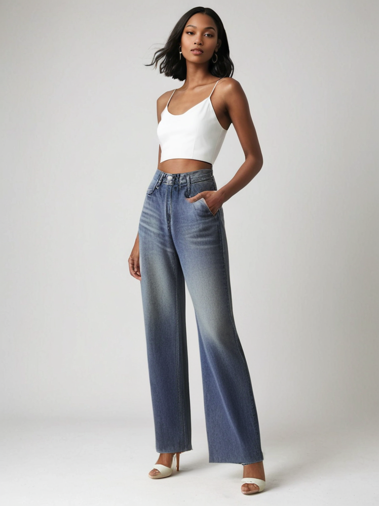 Jean Large Effet Usé