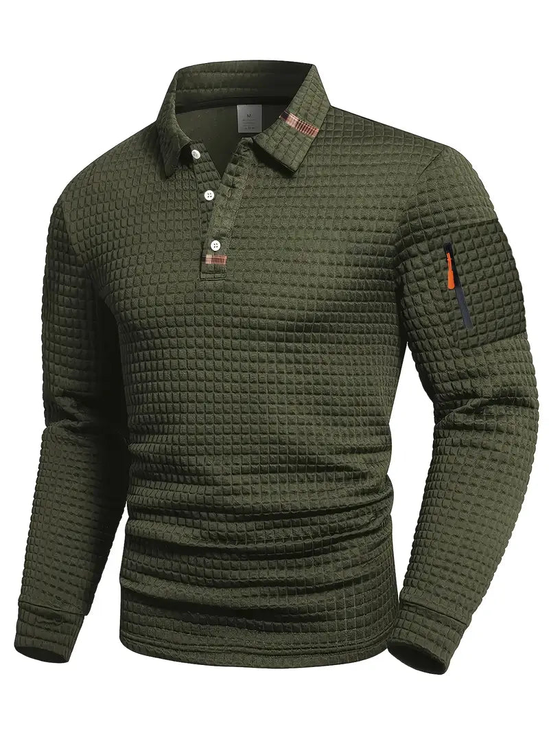 NordicWeave™ långärmad polotröja för herr – varm, snygg och bekväm