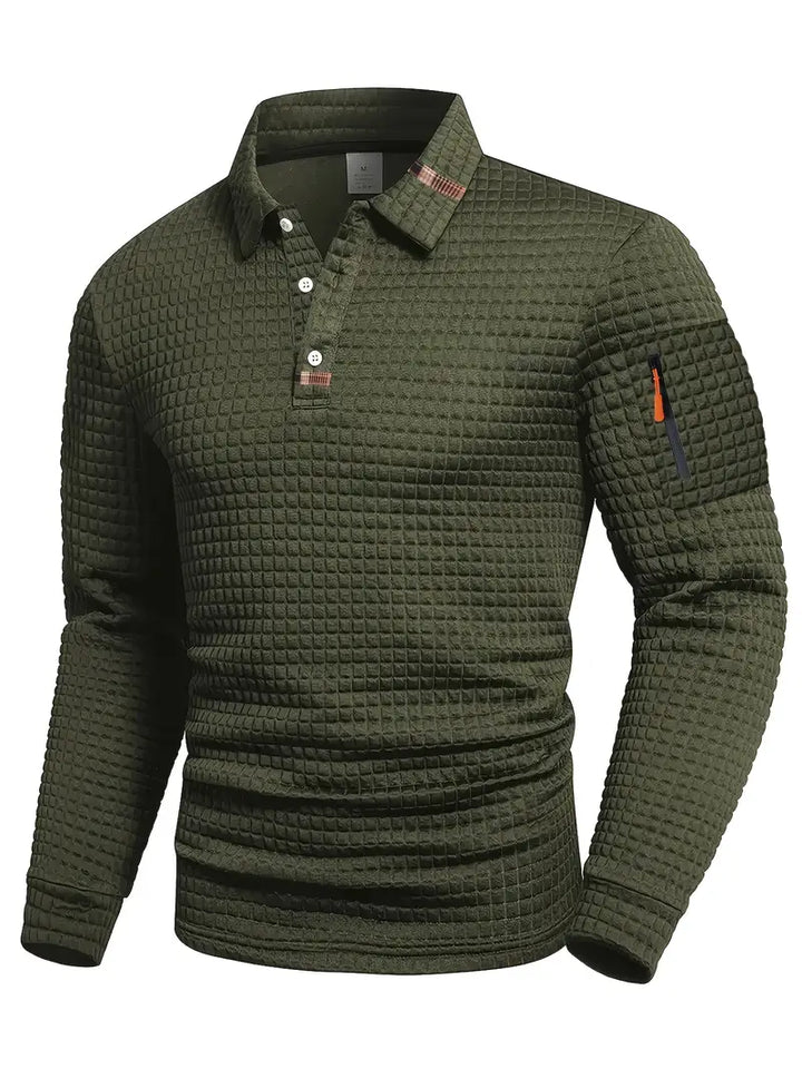 NordicWeave™ långärmad polotröja för herr – varm, snygg och bekväm