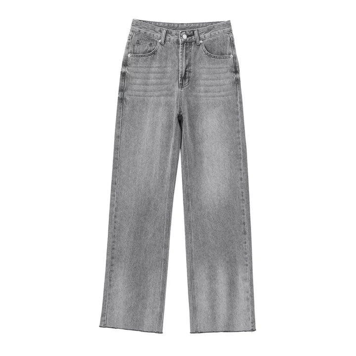 Grå Utställd Jeans
