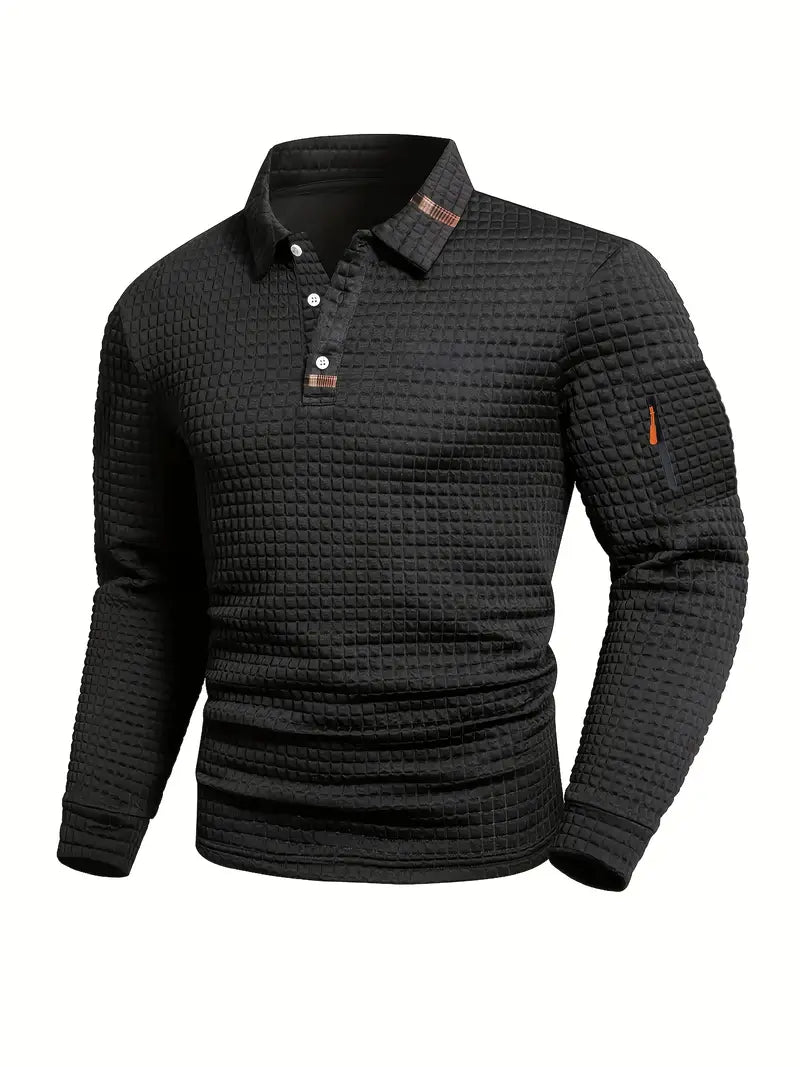 NordicWeave™ långärmad polotröja för herr – varm, snygg och bekväm